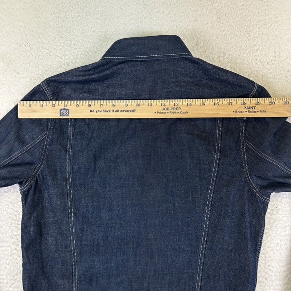 G-Star RAW Scutar Slim Jacket Mens Small Blue Denim Sustainable Workwear Button - Picture 14 of 16